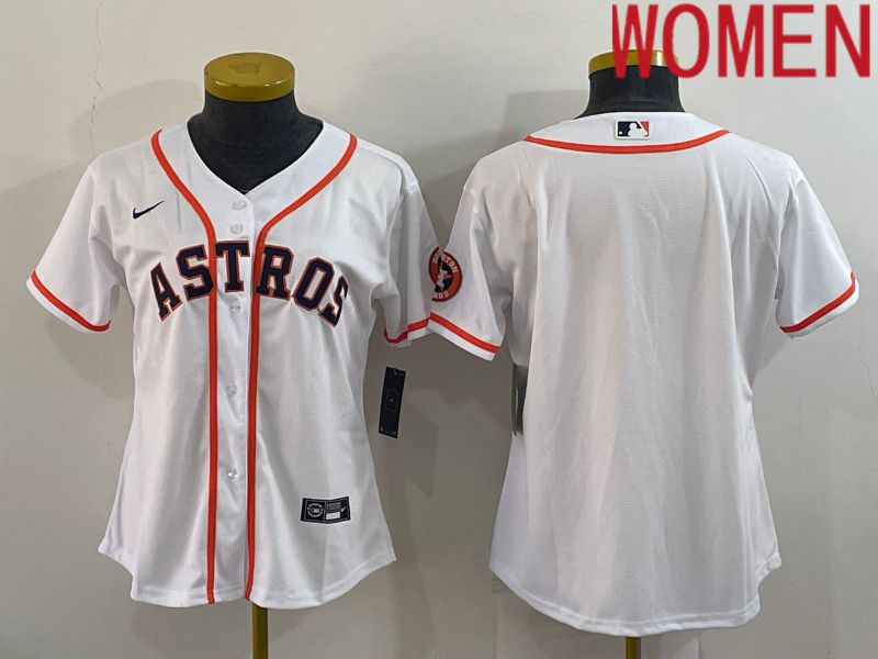 Women Houston Astros Blank White Game Nike 2022 MLB Jerseys